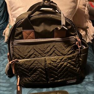 Skip Hop Quilted Olive Baby Bag